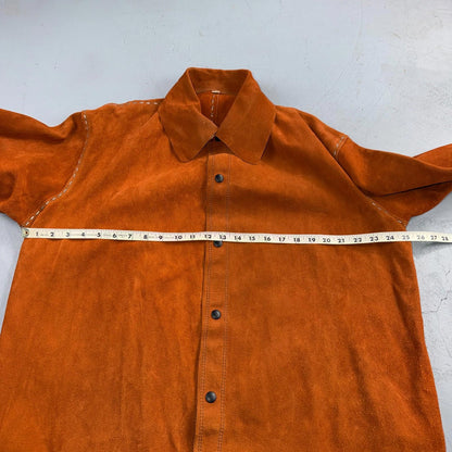 VTG 60s 50s Brown Suede Leather Button Jacket Western Snap Rockabilly Staple