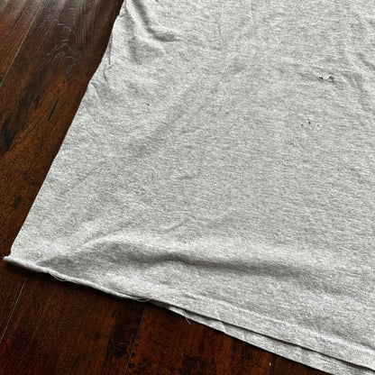 Nike Trashed Center Swoosh Vintage T Shirt 90s Basic Grey Gym Rat Stained