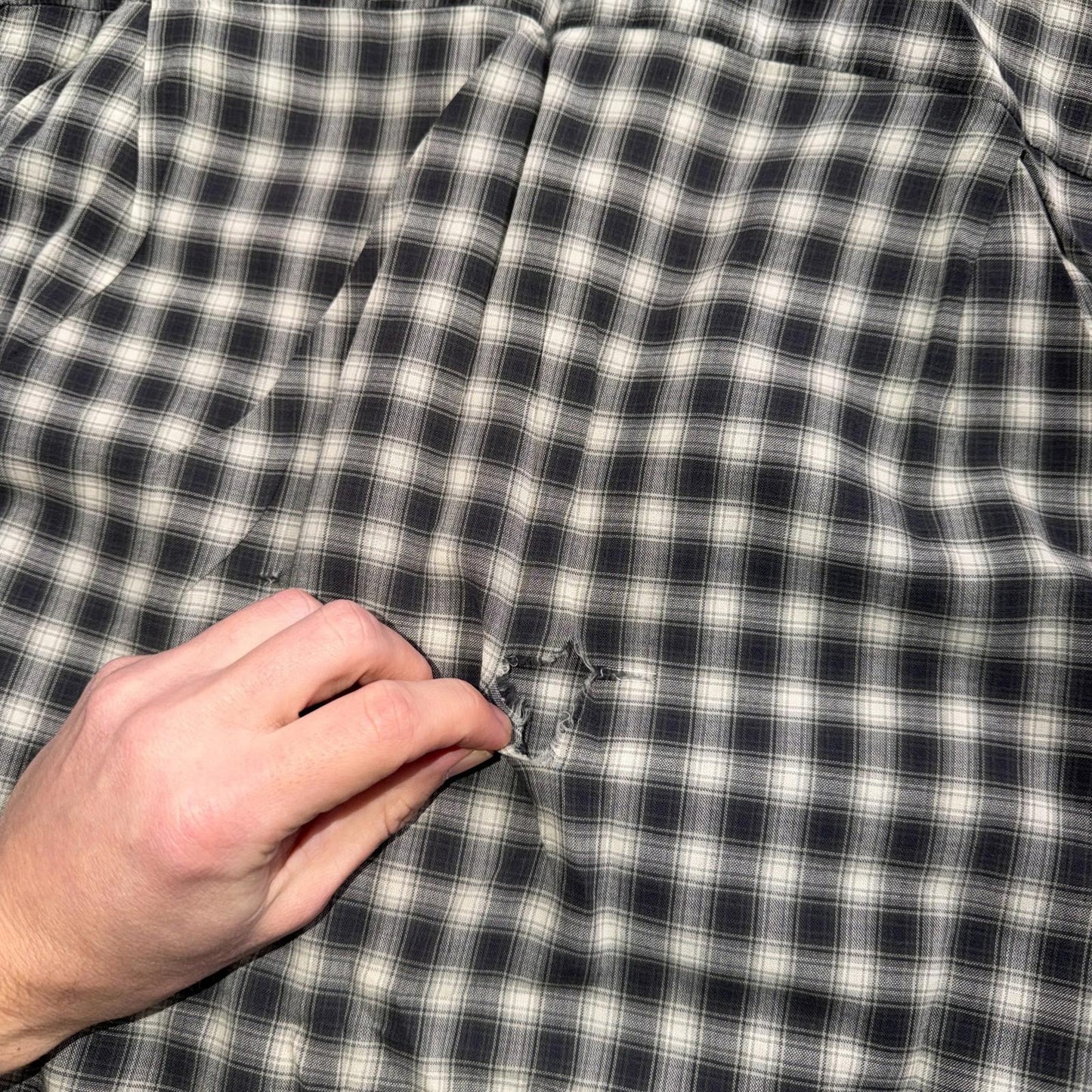 Vintage 60s McGregor Checker Loop Collar Button Up Shirt Made In USA Rockabilly