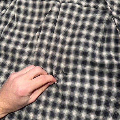 Vintage 60s McGregor Checker Loop Collar Button Up Shirt Made In USA Rockabilly