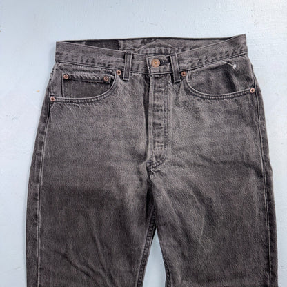 Levis 501 Vintage 90s USA XX Straight Leg Jeans Black Light Wash 31x32 Act 30x27