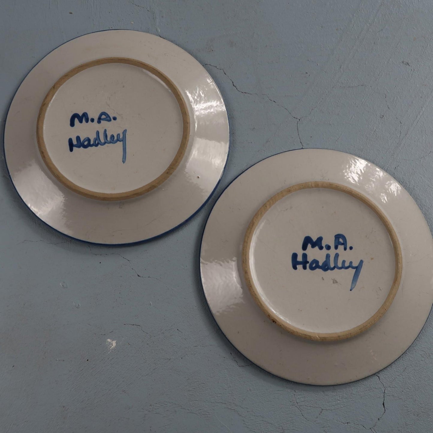 MA Hadley Dinner Stoneware Plate Platter Country Farm Dog And Cow Lot of 2