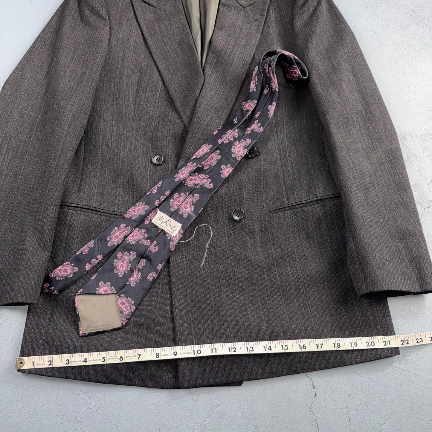 Christian Dior Blazer Mens 42 Gray Stripe Double Breasted Wool Sport Coat Suit