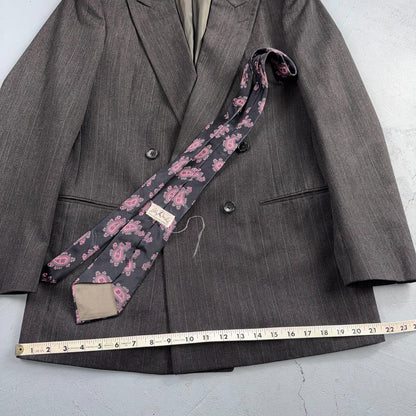 Christian Dior Blazer Mens 42 Gray Stripe Double Breasted Wool Sport Coat Suit
