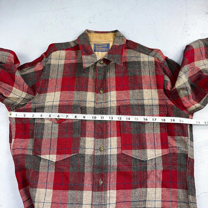 Pendleton VTG Burnside Shirt Plaid 100% Wool Button Down Size M Plaid 1950s Camp