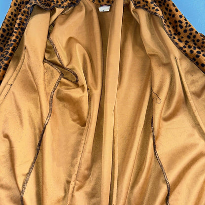 VTG ENT Jacket Womens Cheetah Outdoors Entrancy USA 70s Rockabilly Long Coat