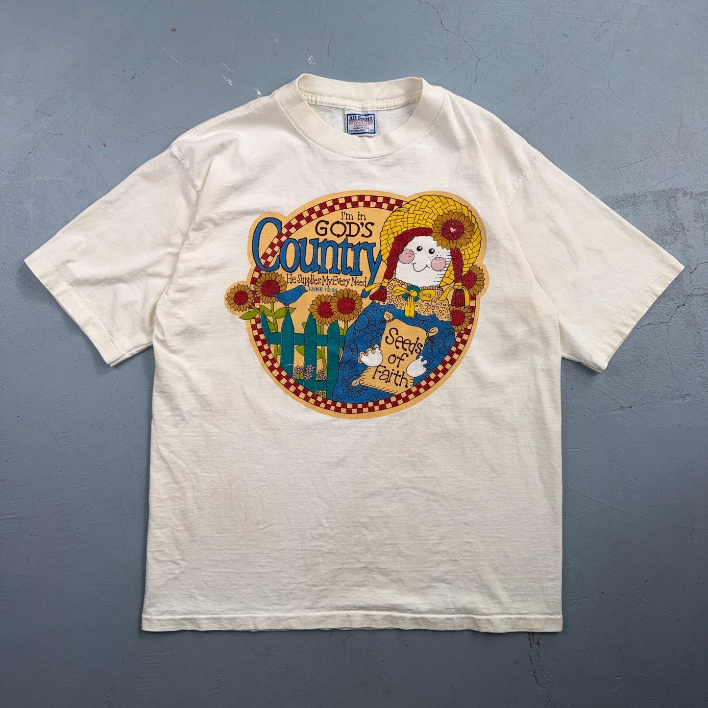 Vintage Gods Country Seeds Of Faith T Shirt Christian Religious Graphic Jesus