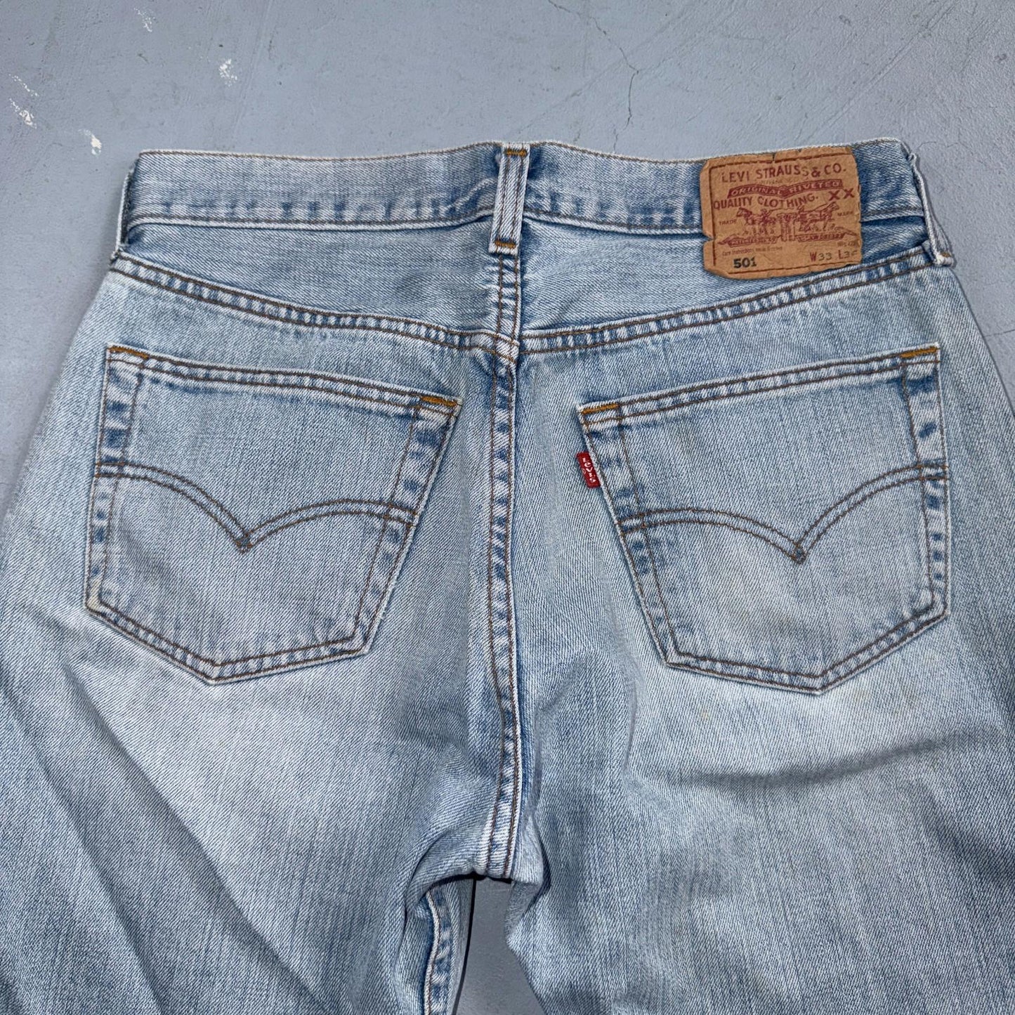 Levis 501 Vintage Y2K 90s XX Straight Leg Jeans Blue Light Wash 33x36 Act 30x29
