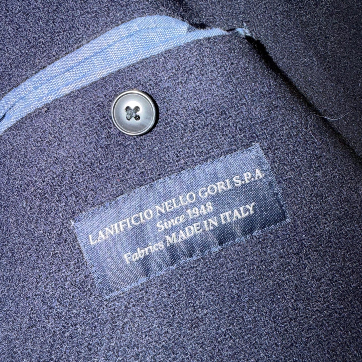 Gap Trench Coat Mens S Navy Wool Blend Overcoat Lanificio Nello Fabrics Italy