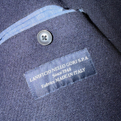 Gap Trench Coat Mens S Navy Wool Blend Overcoat Lanificio Nello Fabrics Italy