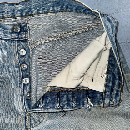 Levis 501 Vintage 80s Redline Selvedge USA XX Jeans Light Wash Worn Act 30x30