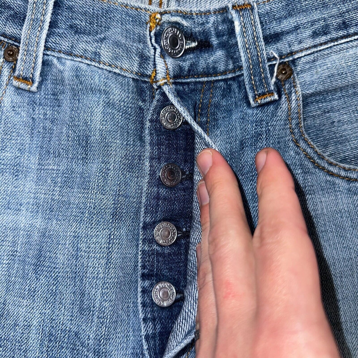 Levis 501 Vintage Y2K XX Straight Leg Jeans Blue Light Wash 34x34 Act 33x32