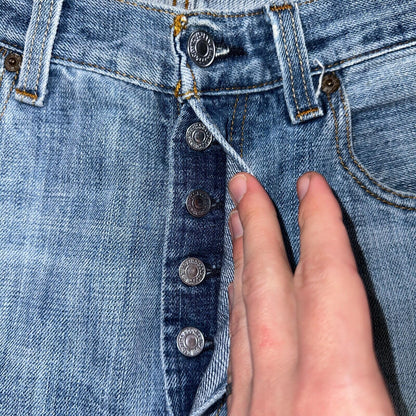 Levis 501 Vintage Y2K XX Straight Leg Jeans Blue Light Wash 34x34 Act 33x32