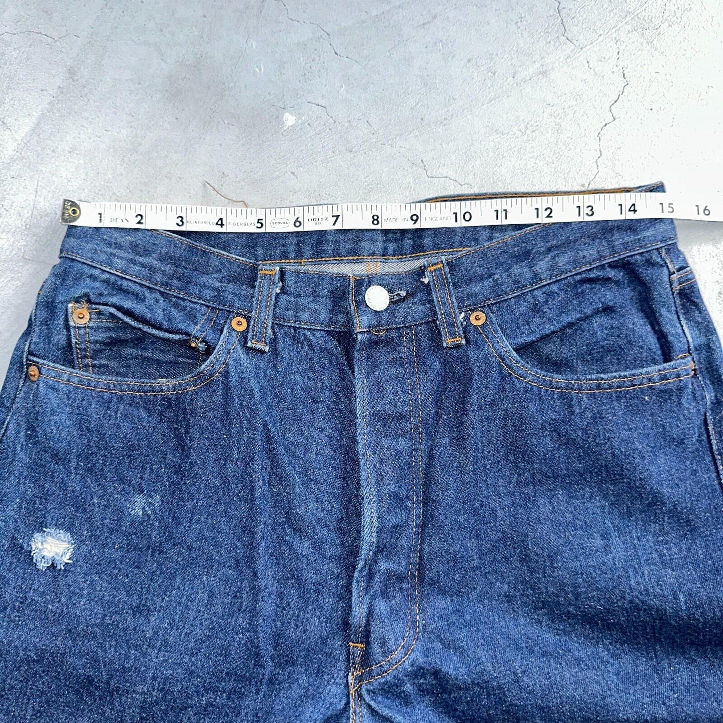 Levis 501 Vintage 80s USA XX Straight Leg Jeans Blue Dark Wash 34x34 Act 30x29