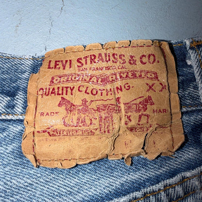 Levis 501 Vintage 80s USA XX Straight Leg Jeans Blue Med Wash 34x38 Act 31x33