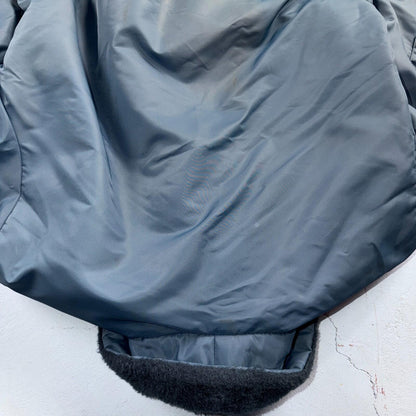 Vintage Wear-Guard Jacket Mens M Blue Bomber Faux Fur Collar Sherpa USA 80s