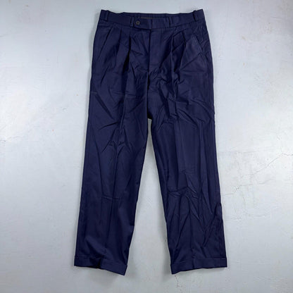 1990s Custom VTG Mens 2 PC Suit 40 Jacket Coat Pants Navy Blue Wool Rockabilly