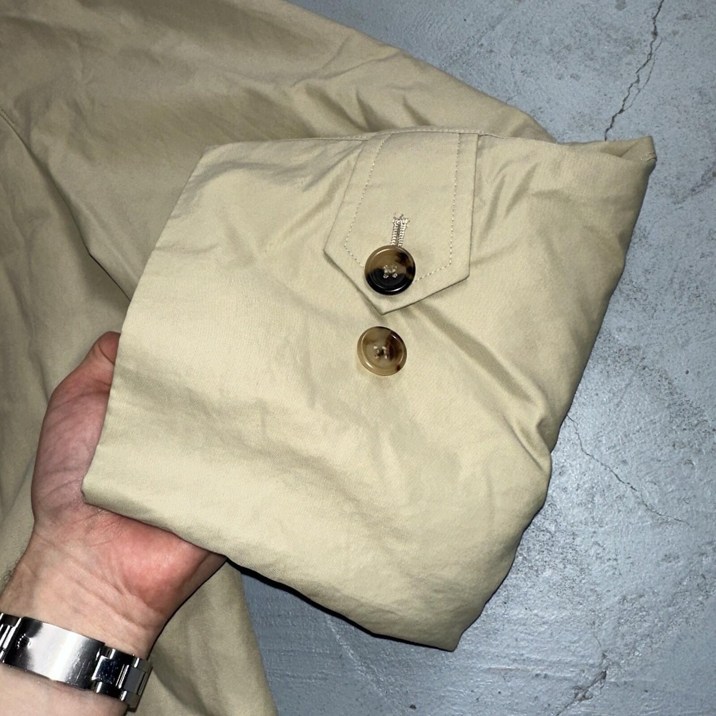 Burberry London Beige Nova Check Trench Coat Mens Size 44 Regular RARE! EUC VTG
