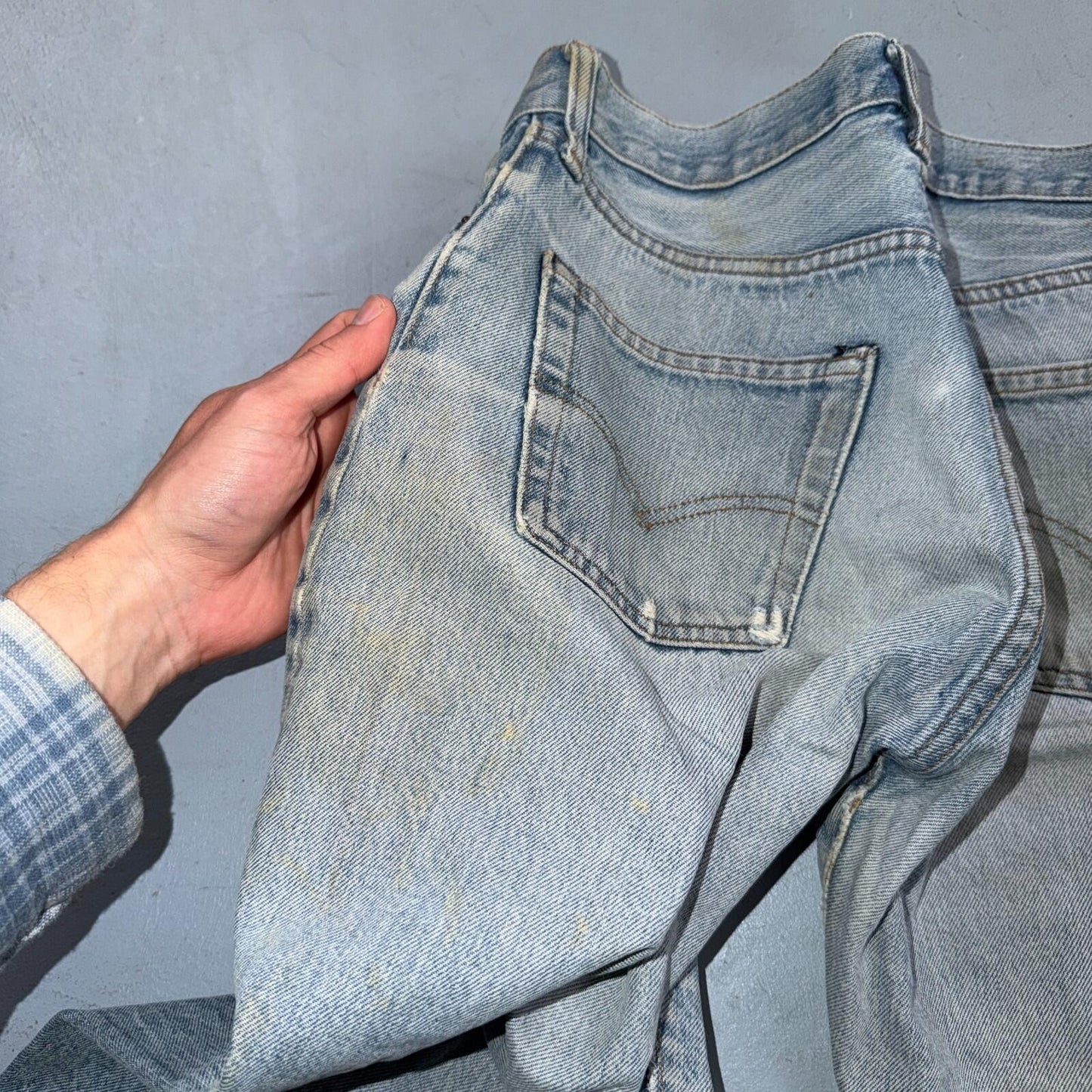 Levis 501 Vintage 80s Redline Selvedge USA XX Jeans Light Wash Act 28x27