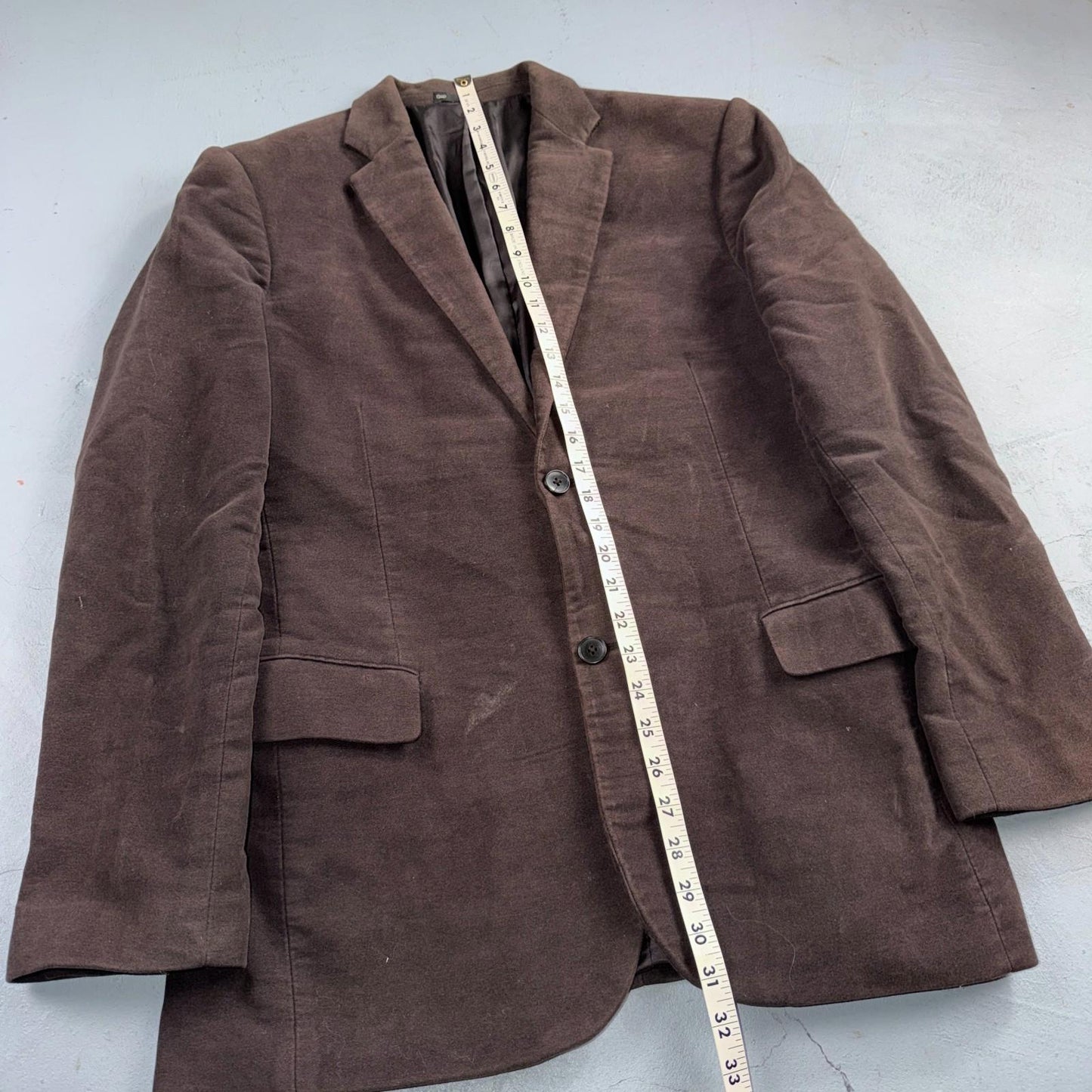 Gap Mens 42R Brown Tailored Velvet Single Breast Blazer Jacket VTG Style