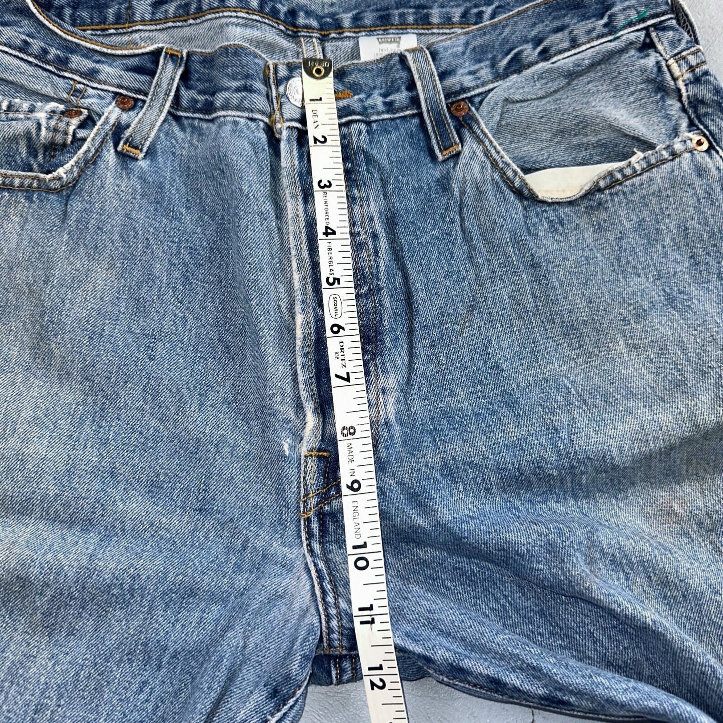 Levis 501 Vintage 90s Y2K Straight Leg Jeans Blue Light Wash 35x32 Act 34x31