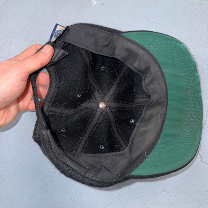 GAP Wool USA VTG Hat Baseball Cap Snapback Black Damaged Brim Cool Basic Blank