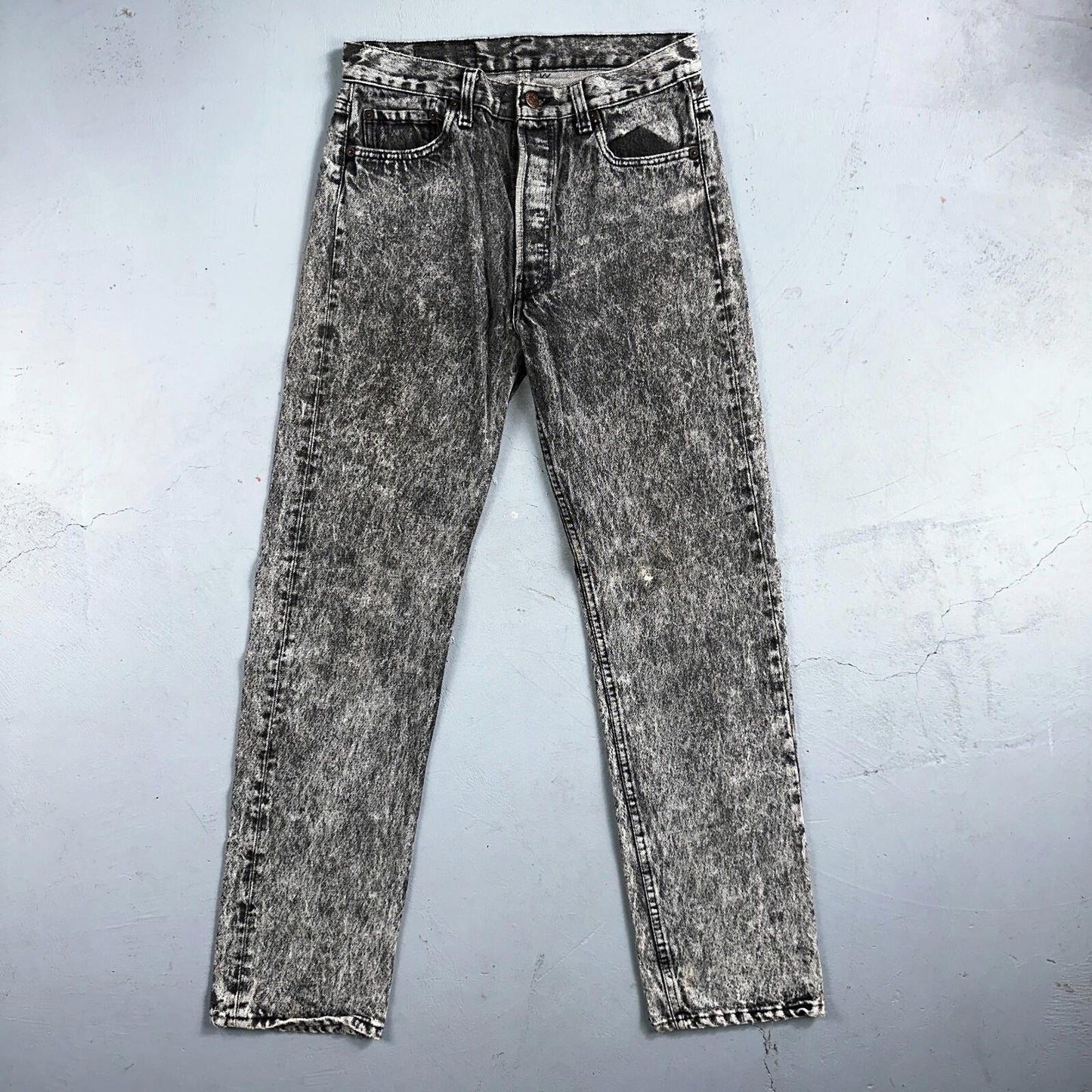 Levis 501 Vintage 90s USA XX Straight Leg Jeans Black Acid Wash 30x32 Act 28x31