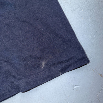 Nike VTG 80s Script Logo Swoosh T Shirt Navy Single Stitch USA 1980s Rare Print