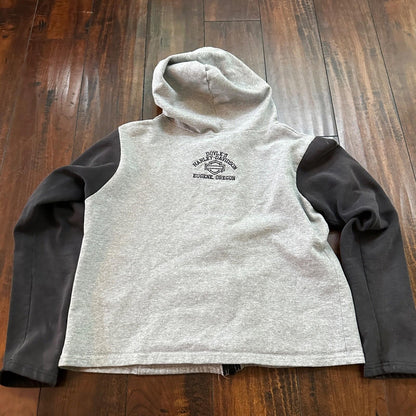 Vtg Harley Davidson Size L Women's Zip Up Hoodie USA 90s Eugene Oregon Bike