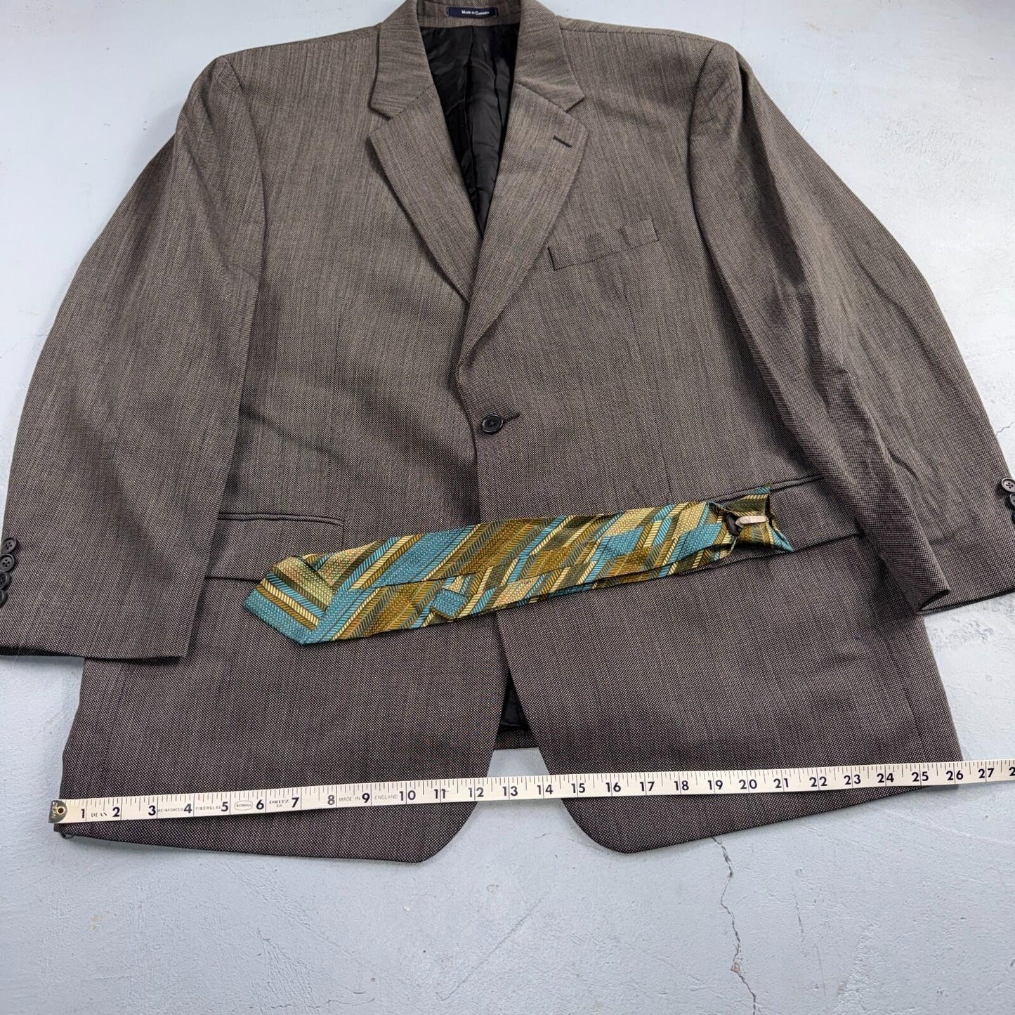 1990s Chaps Ralph Lauren VTG Mens 2 PC Suit 48 Jacket Coat Pants Gray Wool