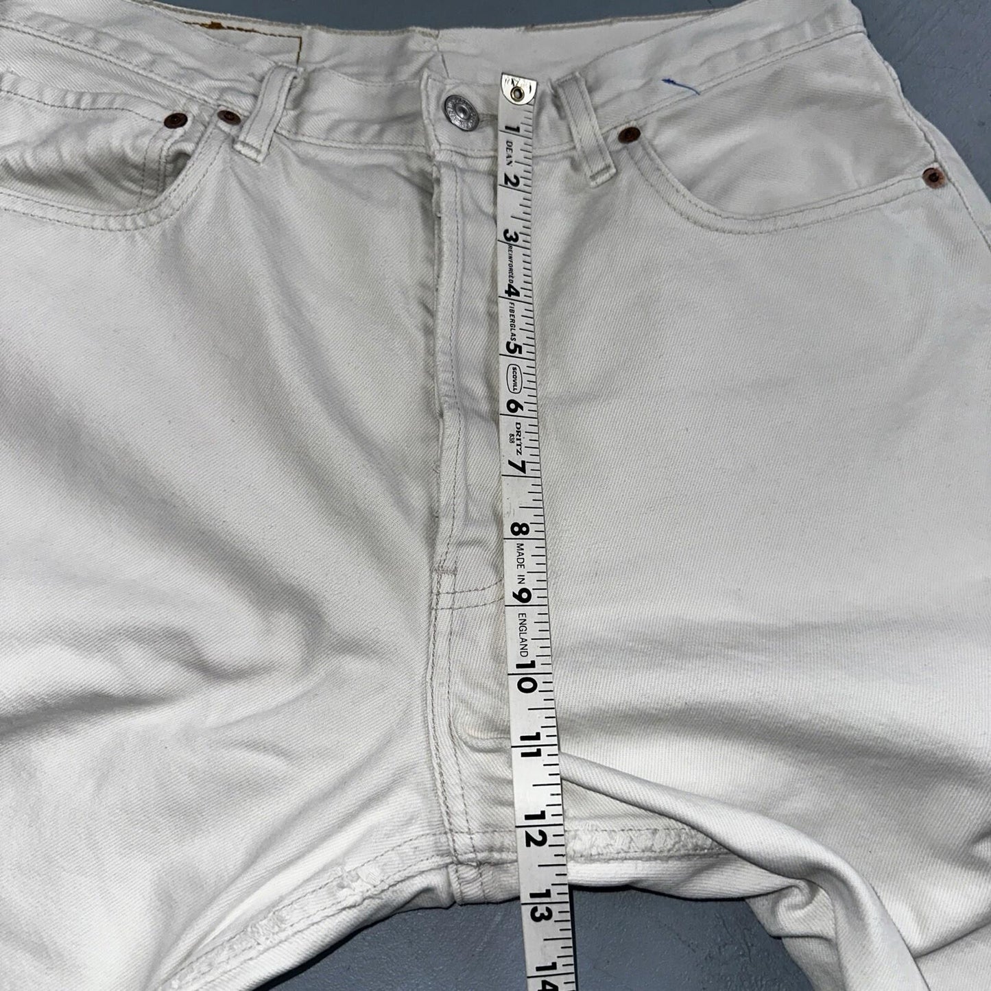Levis 501 Vintage 90s XX Straight Jeans White Bleached 36x36 Act 30x28 Altered