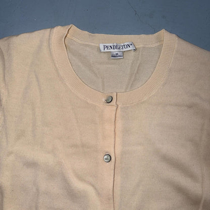 Pendleton 100% Merino Wool Button Up Cardigan Sweater Women's M Basic Ivory