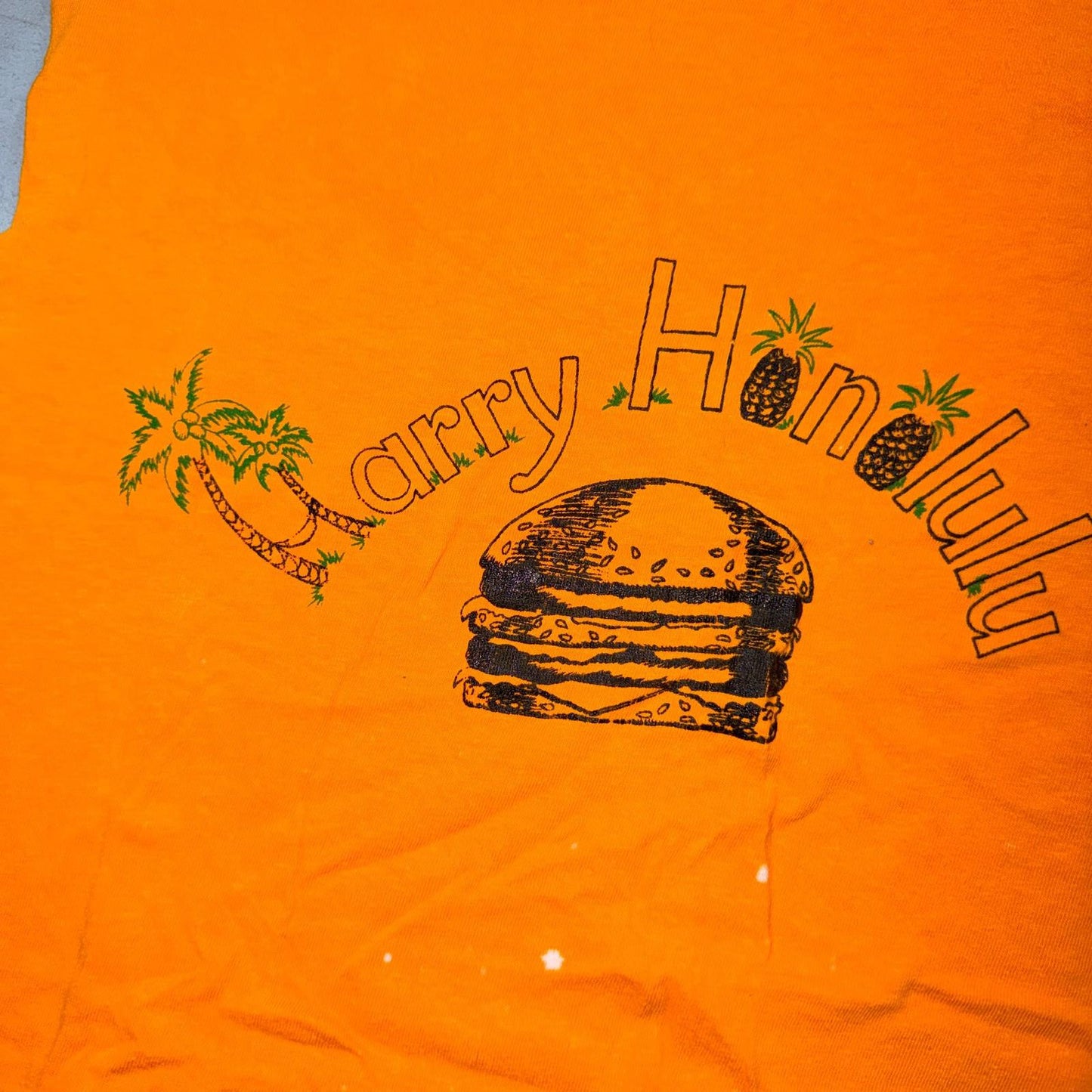 Harry Honolulu Hawaii Burger 1970s VTG T Shirt 70s Chop Summer Tank RARE Graphic