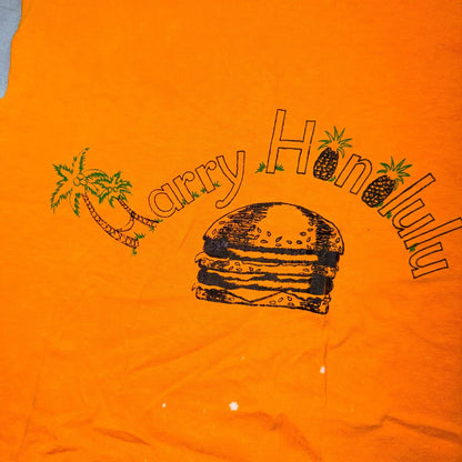 Harry Honolulu Hawaii Burger 1970s VTG T Shirt 70s Chop Summer Tank RARE Graphic