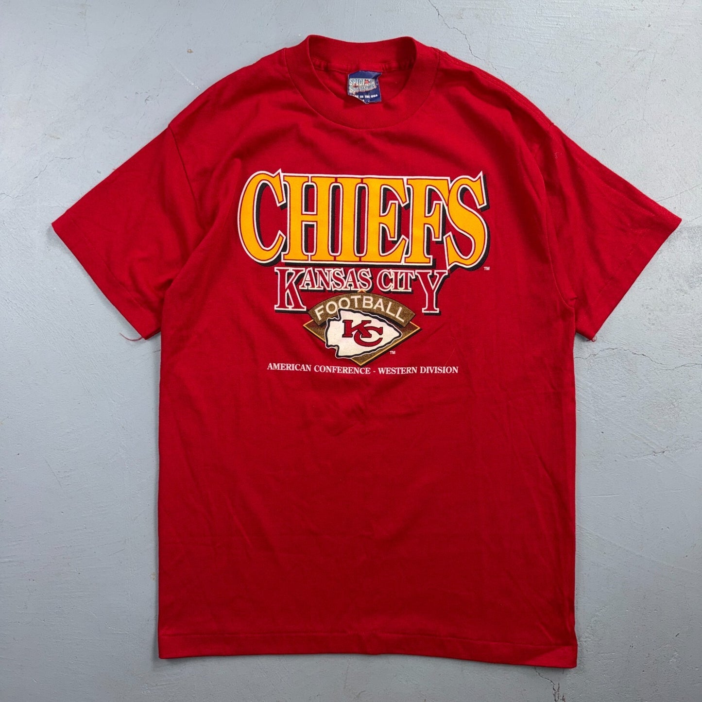 VTG 90s Kansas City Chiefs T Shirt NFL Football Spellout Made USA Sports