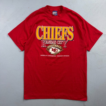 VTG 90s Kansas City Chiefs T Shirt NFL Football Spellout Made USA Sports