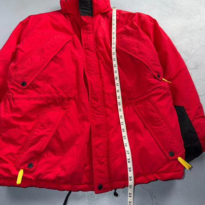 Vintage Marlboro Country Store Red Down Puffer Winter NO HOOD Jacket Men’s L