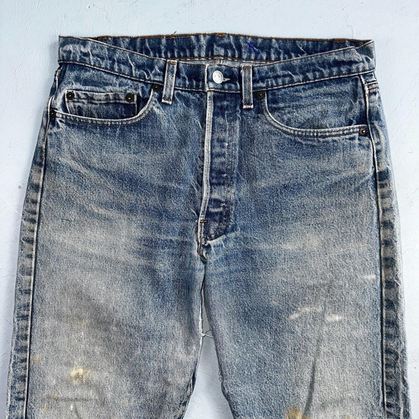 Levis 501 Vintage 80s USA XX Straight Leg Jeans Blue Light Wash Act 32x24 Capri