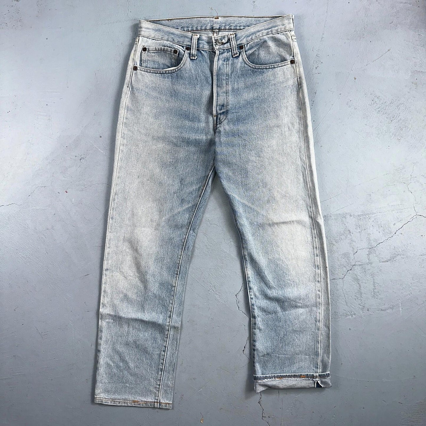 Levis 501 Vintage 80s Redline Selvedge USA XX Jeans Light Wash 1980s Act 30x29