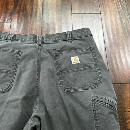 Carhartt Pants Mens 40x30 Gray Workwear Cargo Pockets Relaxed Fit