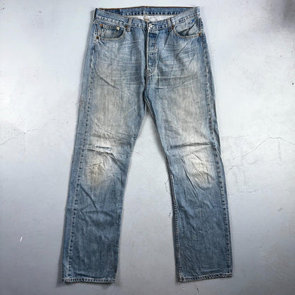 Levis 501 Vintage Y2K XX Straight Leg Jeans Blue Light Wash 36x36 Act 35x34