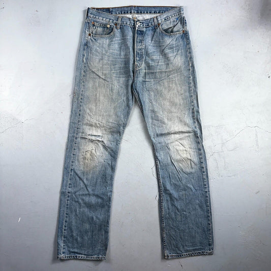 Levis 501 Vintage Y2K XX Straight Leg Jeans Blue Light Wash 36x36 Act 35x34