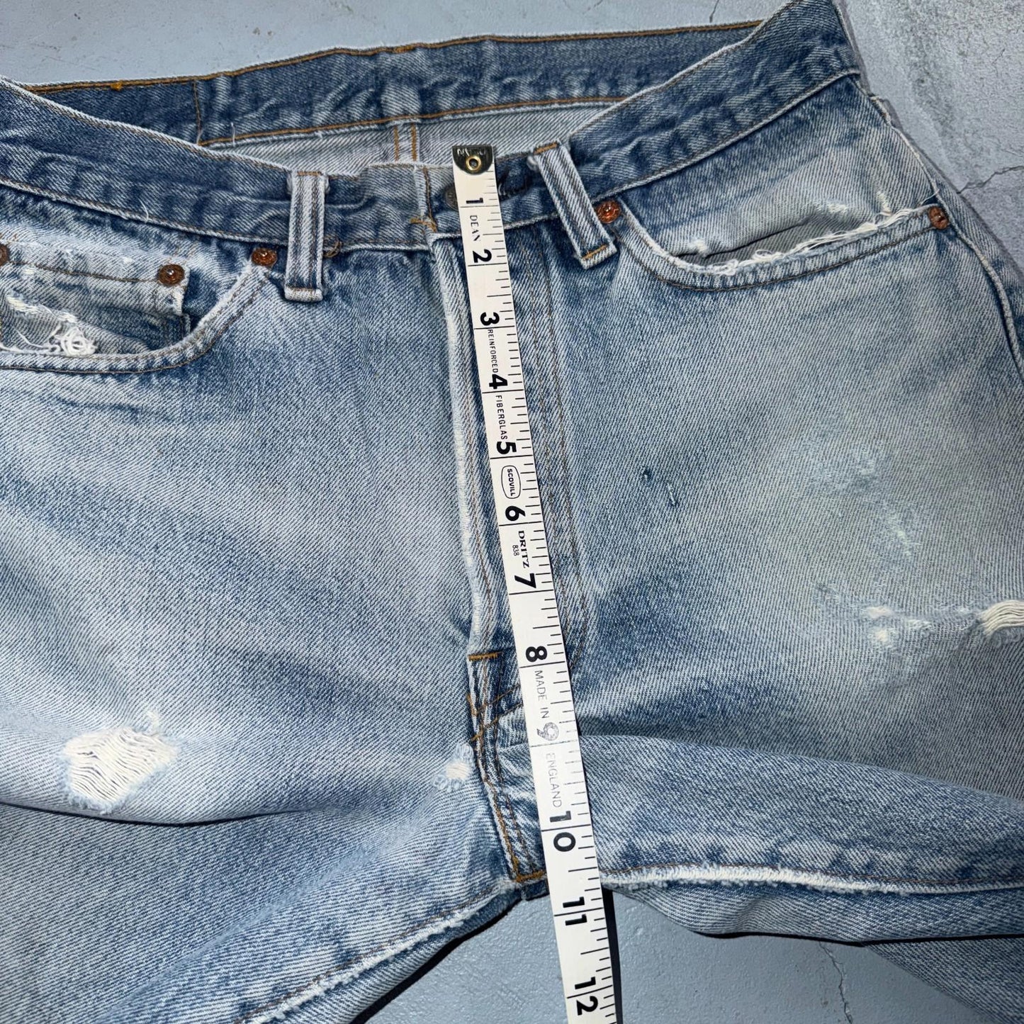 Levis 501 Vintage 80s Redline Selvedge USA XX Jeans Light Wash 31x36 Act 28x30
