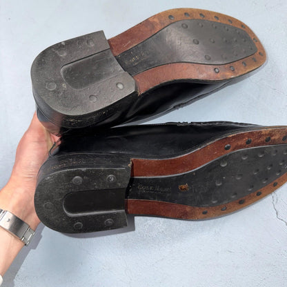 Cole Haan Italy Black Leather Kiltie Italian Loafer Men's 8M VGUC VTG 90s Shoes