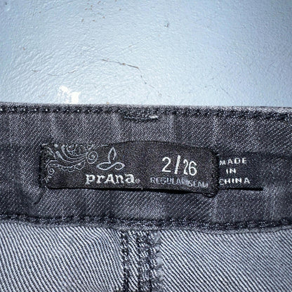 Prana Women's Size 2/26 Black Skinny Dark Wash Cotton Blend Stretch Denim Jeans
