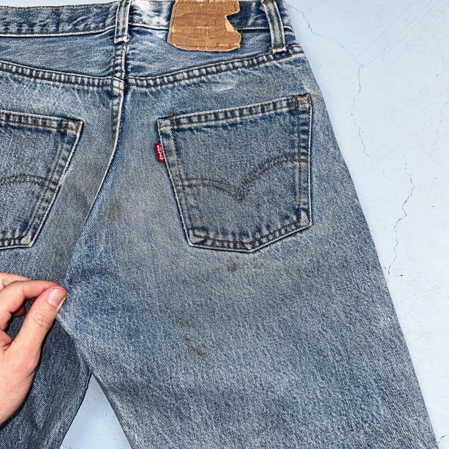 Levis 501 Vintage 80s Redline Selvedge USA XX Jeans Med Wash 28x34 Act 26x30