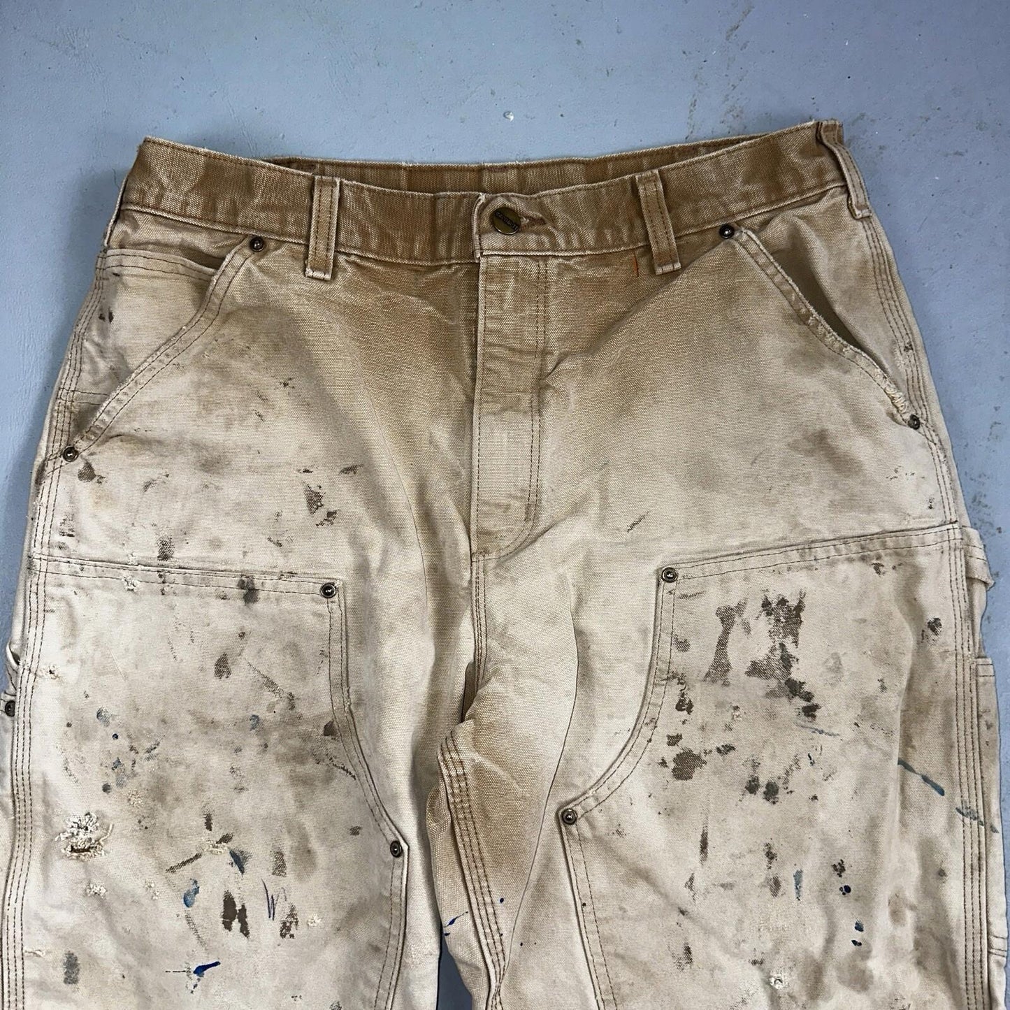 Carhartt VTG Double Knee Carpenter Pants USA B01 Brown Thrashed 34x34 Act 32x32