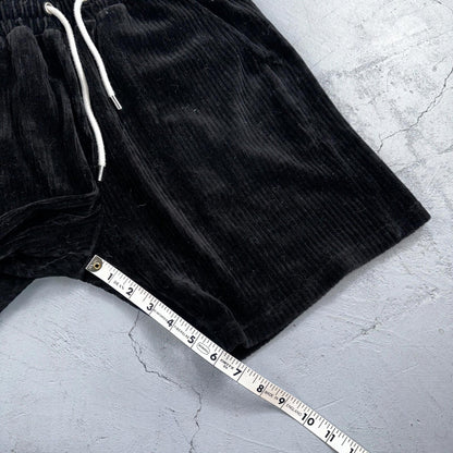 YoungLA Soft Corduroy Black Drawstring Shorts Men's Small Inseam 6" Athletic
