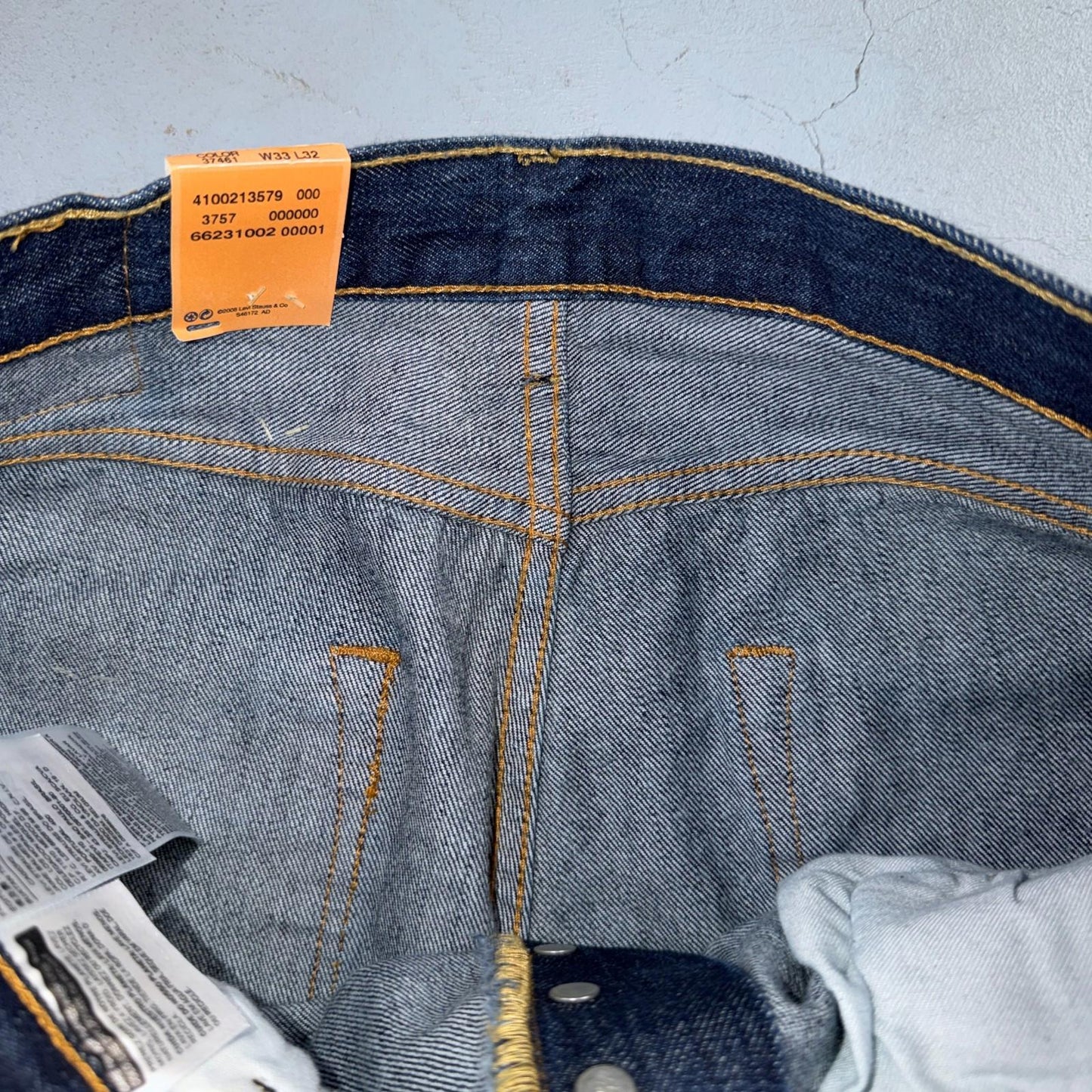 Levis 501 Vintage Y2K Deadstock XX Straight Leg Jeans Black Dark Wash 33x32