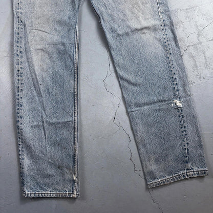 Levis 501 Vintage 90s USA XX Straight Leg Jeans Blue Light Wash 34x36 Act 31x32